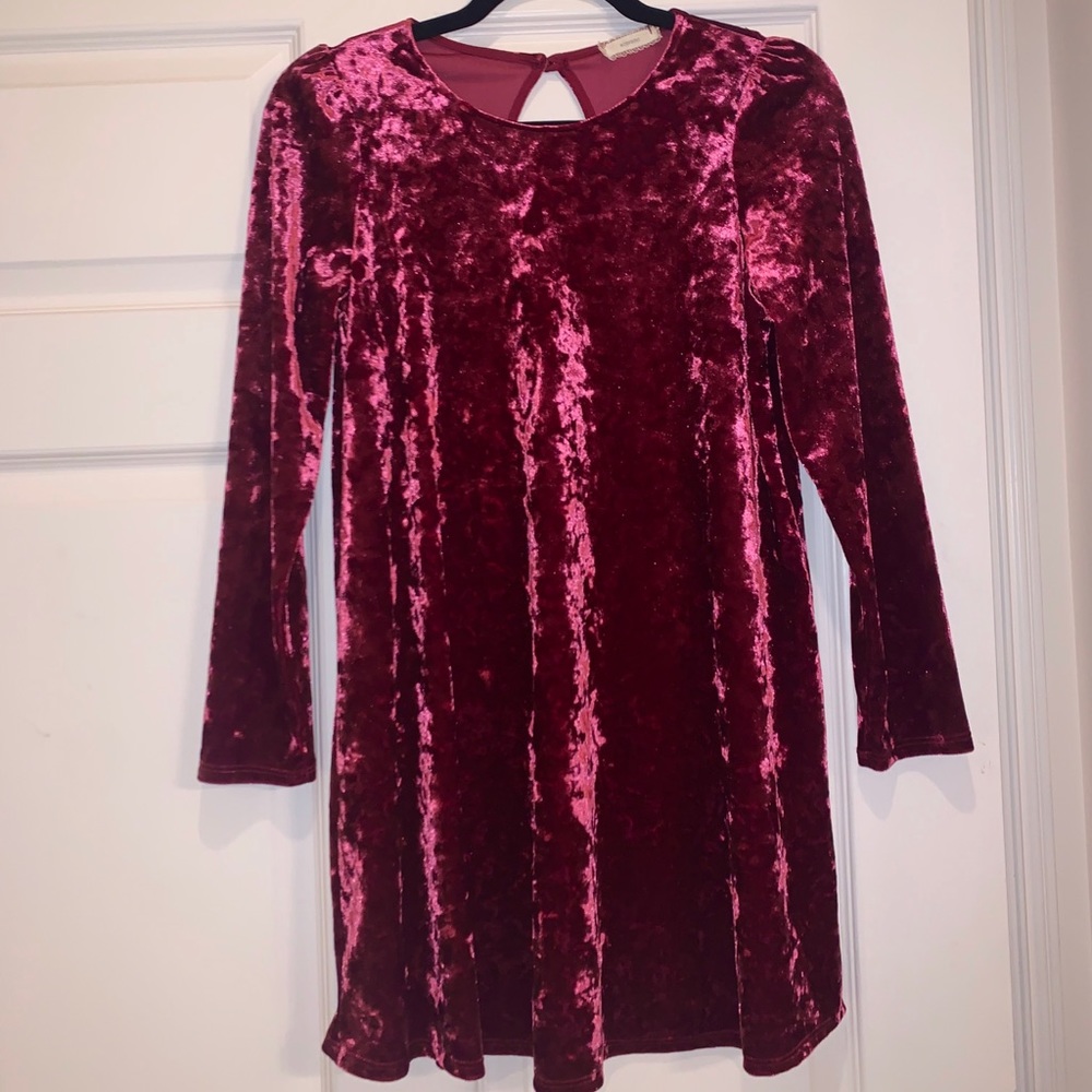 Red Velvet Long Sleeve Dress